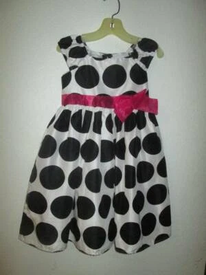 Vestido para niña talla 4 ~❤️~ blanco y negro lunares "Cherokee" #010 Foto 1 de 4