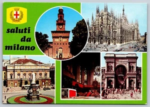 Postcard Milan Italy saluti da milano multiview - Picture 1 of 2