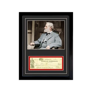 Robert E. Lee Signed Cancelled Check Framed Display - Picture 1 of 5