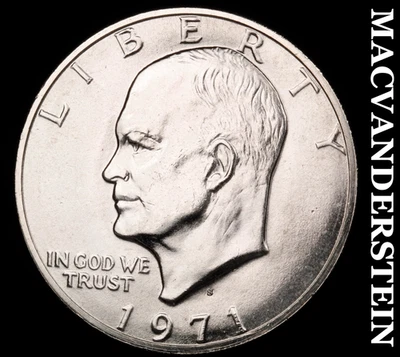 1971-S Silver Eisenhower Dollar - Choice Gem Brilliant Unc  Lustrous  #G380 - Image 1 of 2