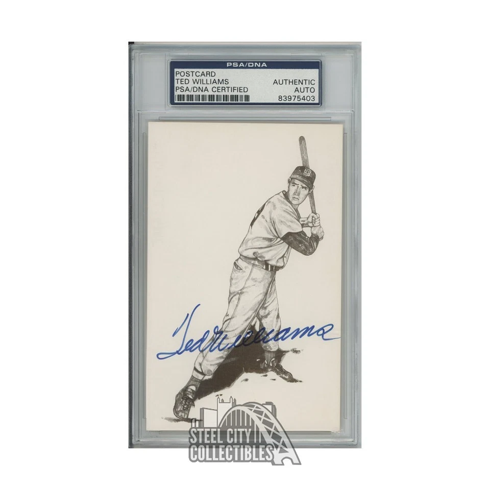 Ted Williams Autographed Boston Red Sox Black & White Postcard - PSA/DNA - Image 1 of 1