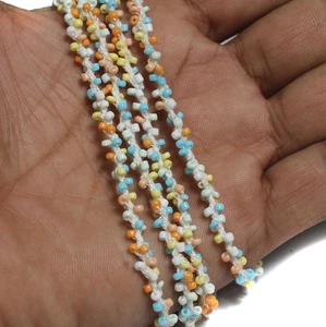 Cuerda de cuentas de semillas opacas de 1 mtr para collar - Imagen 1 de 55