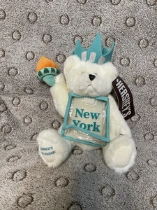 Vtg Hershey's Times Square New York Statue of Liberty 10"Teddy Bear White NWT - Picture 1 of 10