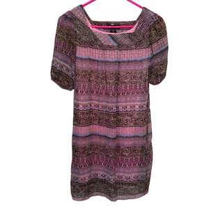 Kandy Kiss Junior Short Sleeve Paisley Print Dress Size L - Picture 1 of 7