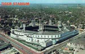 1960's Tiger Stadium field Baseball Stadium Detroit MI Michigan  Postcard - Picture 1 of 2