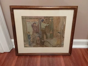 RARE Antique 1911 "Leaving Carlisle For The Indian School" Print  - Picture 1 of 5