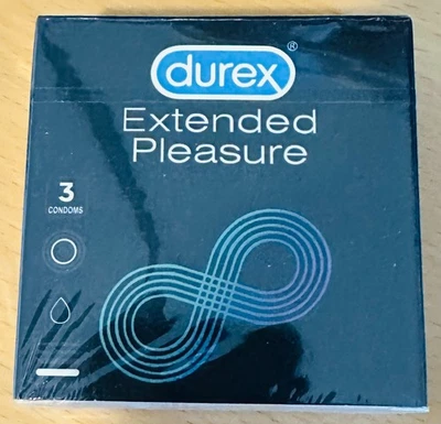Paquete de 3 condones Durex Extended Pleasure Foto 1 de 2