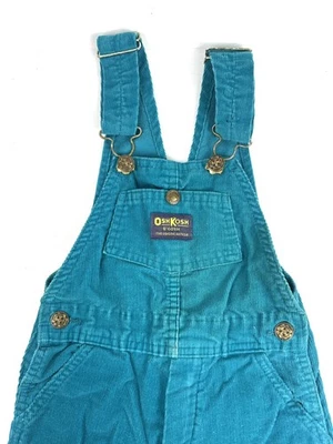 Mono vintage de pana verde azulado OshKosh para niños talla 4 hecho en EE. UU. Foto 1 de 4