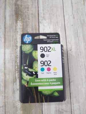 New Genuine HP 902XL 902 Black Color 4PK Ink Cartridges OfficeJet Pro Exp 2026 - Image 1 of 4