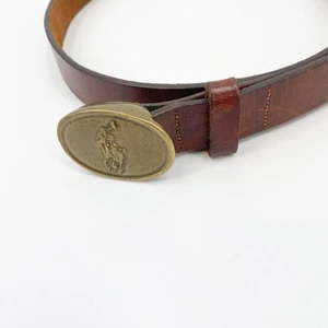 Vintage Ralph Lauren Leather Children’s Belt Brass Buckle Genuine Leather - Picture 1 of 10
