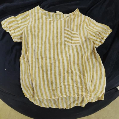 Christian Siriano Small Oversized Striped Top Linen Eco-friendly Sustainable  - Image 1 of 3