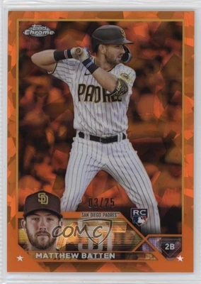 2023 Topps Chrome Update Sapphire Edition Orange /25 Matthew Batten Rookie RC - Image 1 of 2