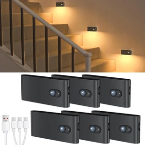 Motion Sensor Stair Lights Indoor, Rechargeable Stick on LED Nightlight, Magneti - Picture 1 of 12