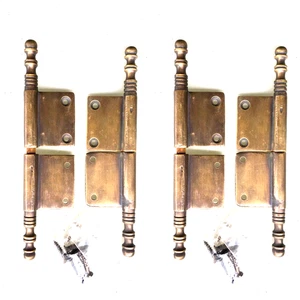 4 lift off Brass DOOR french small hinges old age style restoration heavy 5" - Picture 1 of 19