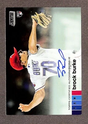 2020 Stadium Club Baseball Auto #ABBU Brock Burke RC - Image 1 of 3