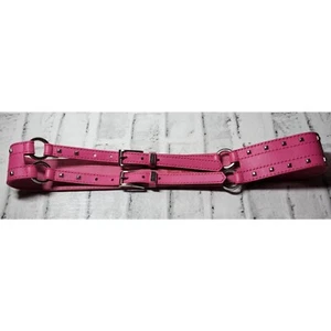 PEPE JEANS LONDON GÜRTEL ROSA ECHT ITALIENISCHES LEDER DOPPELSCHNALLE METALLNIETEN - Bild 1 von 12