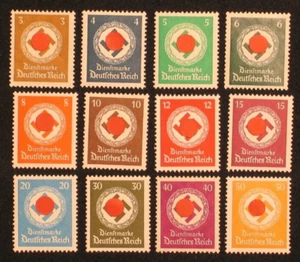 D. Reich, WW2, Adolf Hitler Deutschland, Behörden Dienstmarken Nr. 132-143 ** - Bild 1 von 2