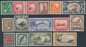 NEW ZEALAND - 1935 ½d to 3/- Definitives, single watermark, MH – SG # 556-569 - Picture 1 of 2