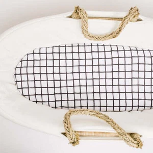 Modern Grid Bassinet Sheet - 100% Cotton Baby Bedding Sheet Boy/Girl Nursery - Picture 1 of 7