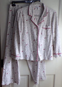Charter Club 2-Piece Cardinal Birds Print Women's Sleepwear Pajama Set Size M - Picture 1 of 7