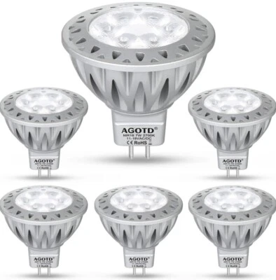 AGOTD MR16 7W GU5.3 LED Bulbs, 11-18 VAC/DC 2700K Soft Warm White Low Voltage - Image 1 of 4