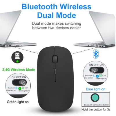 Wireless and Bluetooth Dual Mode Mouse Rechargeable Mice for Computer Laptop - Image 1 of 4