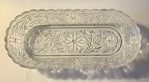 Tiara Indiana Clear Sandwich Glass 10.5" Oval Celery Vegetable Serving Dish Bowl - Picture 1 of 9