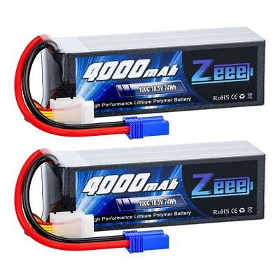 2x Zeee 5S Lipo Akku 4000mAh 18.5V 100C EC5 Stecker für RC Auto Flugzeug Boot - Bild 1 von 4