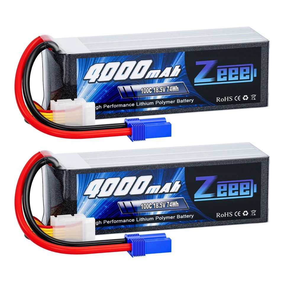 2x Zeee 5S Lipo Akku 4000mAh 18.5V 100C EC5 Stecker für RC Auto Flugzeug Boot - Bild 1 von 4