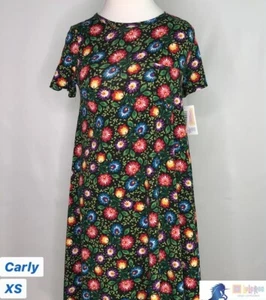 Fondo LulaRoe Carly Talla XS Flor Negro Nuevo - Imagen 1 de 1