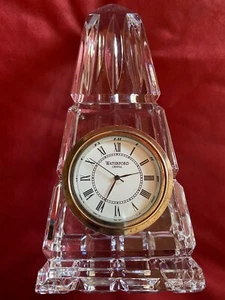 Waterford Ireland Crystal Obelisk Desk Clock New Battery Keeps perfect time - Picture 1 of 12