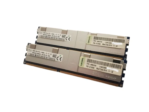 64GB KIT (2x 32GB) LENOVO 46W0763 4Rx4, 1.5V PC3-14900 CL13 ECC 1866MHz LRDIMM - Image 1 of 1