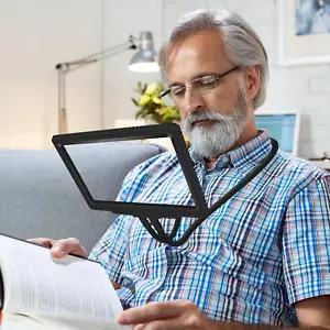 5X Hands Free Magnifying Glass for Reading,Neck Wear Full Page Magnifier,Large R - Picture 1 of 12