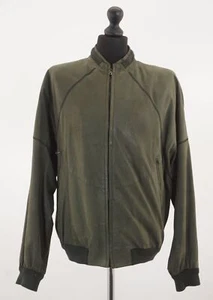 Gimo's Men's Leather Jacket Blouson 52 Dark Green Short Light Real Leather X17 - Picture 1 of 5