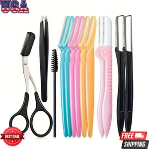 13pcs Eyebrow Razor Trimmer Tool Kit Eyebrow Grooming Shaper Face Hair Removal - Picture 1 of 6