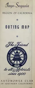 Mapa de colección del condado de Inyo CA Parque Nacional Sequoia Sierras Auto Club So Cal años 50 - Imagen 1 de 14
