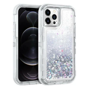 Shockproof Case For iPhone 17 16 15 14 Pro Max 13 12 Liquid Glitter Bling Cover - Picture 1 of 36