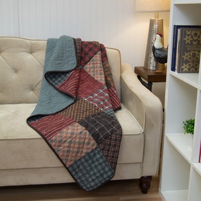 Donna Sharp Appalachia Plaid Cotton Throw Bla...