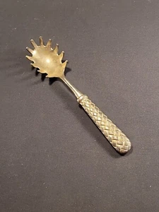 Godinger Silverplate Basket Weave Serving Spoon Fork Spaghetti Silver Plate - Picture 1 of 9