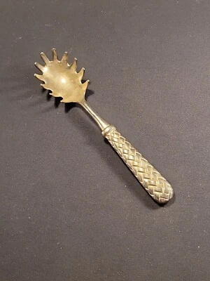 Godinger Silverplate Basket Weave Serving Spoon Fork Spaghetti Silver Plate - Image 1 of 4