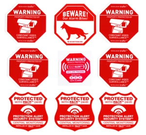 3 Alarm 4 CCTV Security Camera 1 Dog & Static Cling Auto Alarm Decal See Store - Picture 1 of 7