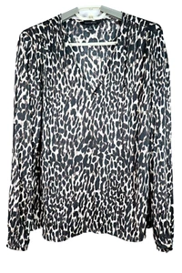 BANANA REPUBLIC Women's Polyester Long Sleeve Blouse Animal Pattern Size M - Picture 1 of 15