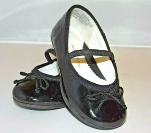 NORDSTROM BELLA LEA Girls Black Patent Leather 6.5 M Ballet Round Toe Shoes - Picture 1 of 10