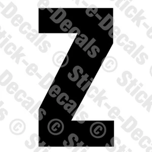 JERSEY LETTER Z Vinyl Die Cut Decal Sticker Sport Athlete Alphabet Text - RSD - Picture 1 of 2