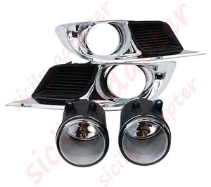 Fit For 2011-2012 Toyota Avalon Pair Front Fog Light Lamp + Cover Grille - Picture 1 of 8