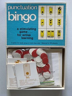 VINTAGE 1975 PUNCTUATION BINGO TREND ENTERPRISES EDUCATIONAL GAME 1-36 PLAYERS - Image 1 of 4