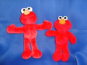 Elmo Sesame Street Muppet Fisher Price 9" & 10" wired arms legs Lot 2 plush toys - Imagen 1 de 6