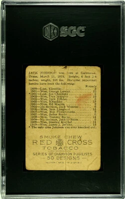 1910 T219 RED CROSS TOBACCO BOXING, SGC SUPER RARE PICK YOUR CARD, JACK JOHNSON - Image 1 of 4