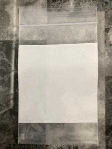 4" x 6" | 25 BAGS RECLOSABLE PLASTIC ZIP SEAL EXTRA HEAVY DUTY 6MIL WHITE BLOCK - Picture 1 of 2