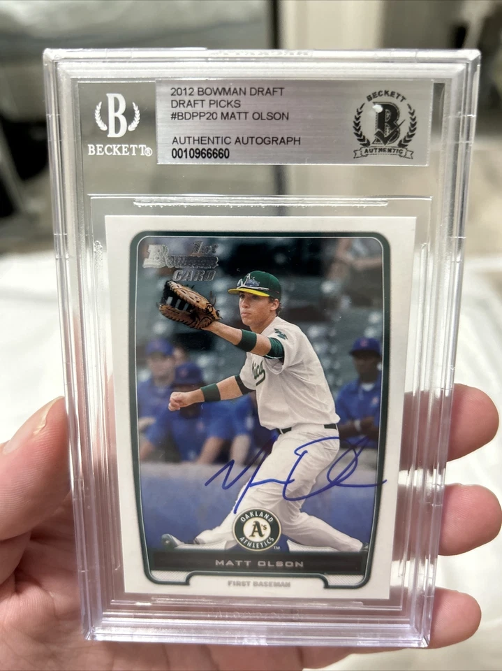Autógrafo auténtico de Matt Olson 2012 Draft Picks First Bowman Foto 1 de 1